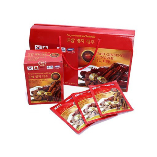 Túi Nước Hồng Sâm - Linh Chi -Táo Đỏ Red Ginseng Jujube - Koreainsam (Hộp 10 Gói x 3)