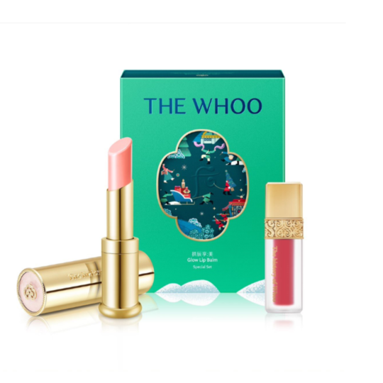 Bộ Son Whoo Gongjinhyang:Mi Glow Lip Balm 2024 Màu Pink - tặng kèm 1 son kem lì mini (bao bì ngẫu nhiên)