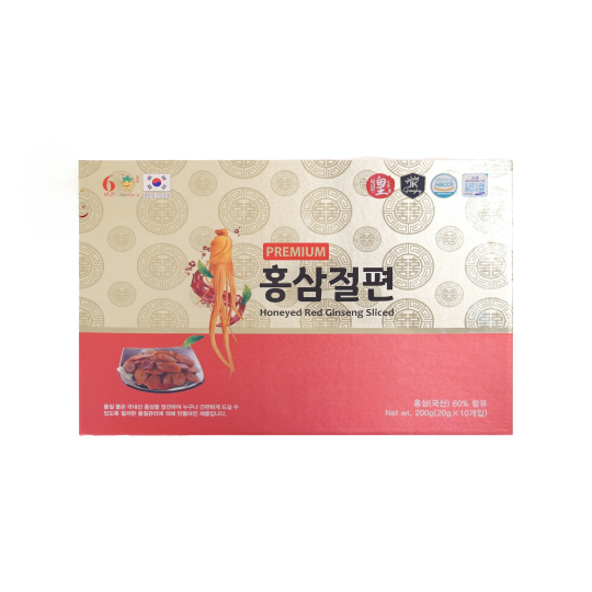 Hồng sâm thái lát tẩm mật ong Hàn Quốc Premium hộp 200g