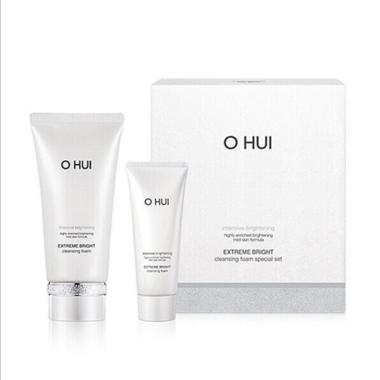 Set Sữa Rửa Mặt Dưỡng Trắng Da Ohui Extreme Bright Cleansing Foam 160ml+100ml