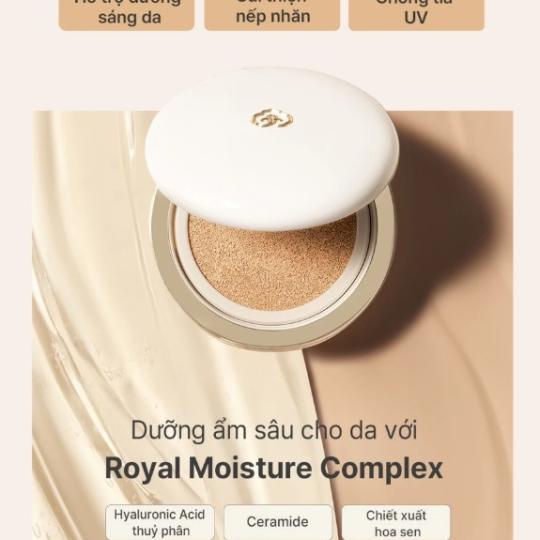 Phấn Nước Che Phủ Khuyết Điểm Và Dưỡng Sáng Da WHOO ROYAL COMPLEXION GLOW CUSHION SPF50+/PA+++Y25 (Màu 21 hoặc 23)