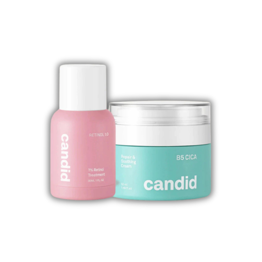 Bộ đôi hỗ trợ cải thiện và phục hồi làn da Candid Retinol 0.5% 30ml & Kem dưỡng B5 Cica 50ml