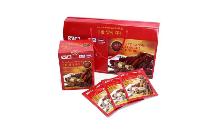 Túi Nước Hồng Sâm - Linh Chi -Táo Đỏ Red Ginseng Jujube - Koreainsam (Hộp 10 Gói x 3)