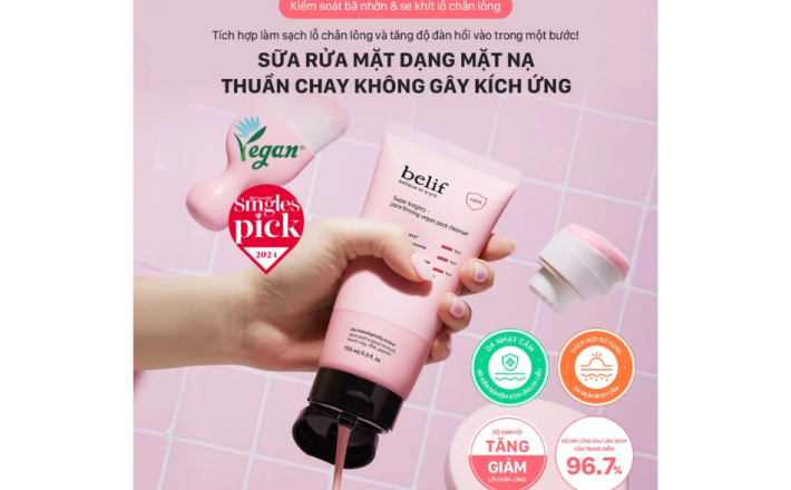 Sữa Rửa Mặt Belif Super Knights-Pore Firming Vegan Pack Cleanser 150ml