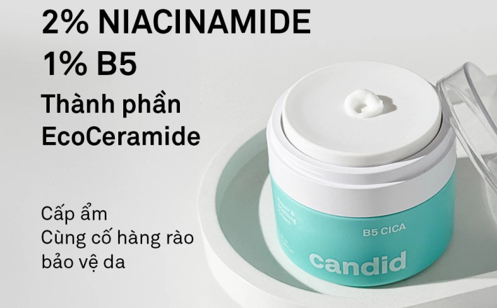 Kem dưỡng ẩm hỗ trợ phục hồi da B5 CICA - Candid B5 CICA Repair & Soothing Cream 50ml
