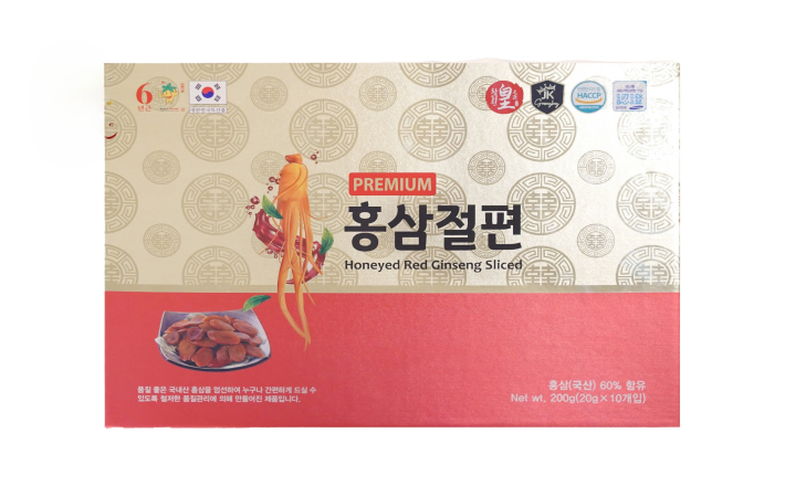Hồng sâm thái lát tẩm mật ong Hàn Quốc Premium hộp 200g