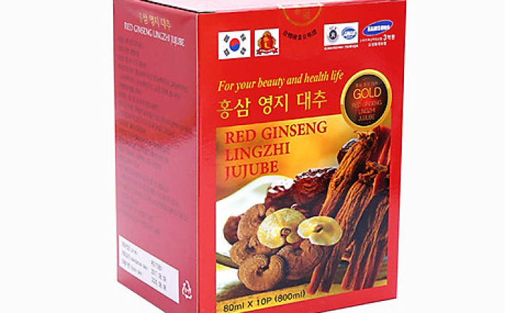 Túi Nước Hồng Sâm Linh Chi Táo Đỏ Koreainsam Red Ginseng Jujube (Hộp 10 Gói)