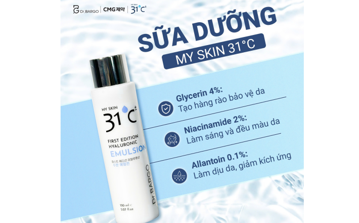 Sữa dưỡng Hyaluronic MY SKIN 31 độ C 150ml