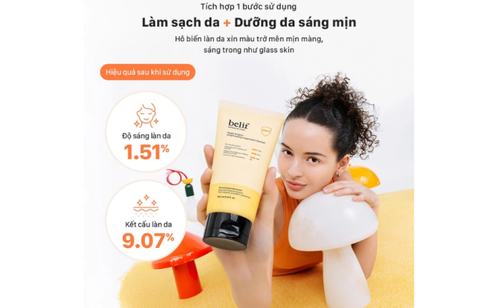 Sữa rửa mặt làm sáng da Belif Super Knights Bright Toning Vegan Pack Cleanser 150ml