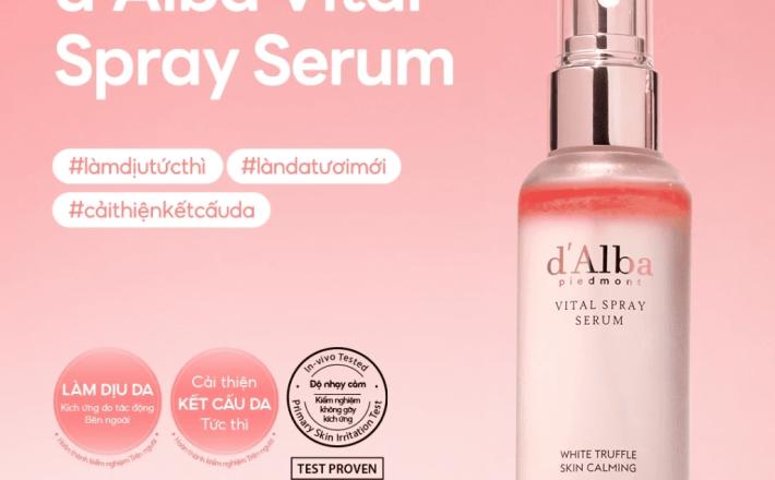 Serum dạng xịt thuần chay cấp ẩm và làm dịu da d'Alba Vital Spray Serum 100ml