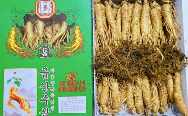 Củ sâm tươi Hàn Quốc 6 năm 1kg_(loại nhỏ 23 đến 25 củ/kg)