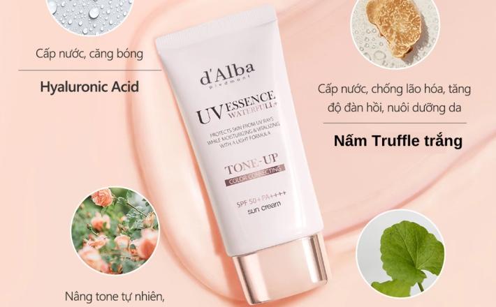 Kem chống nắng nâng tông da d'Alba Waterfull Tone-up Sun Cream SPF 50+ 50ml