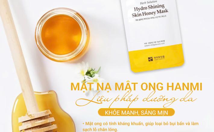 Mặt nạ mật ong Herb Solution Hydro Shining Skin Honey Mash (Hộp 10 miếng)
