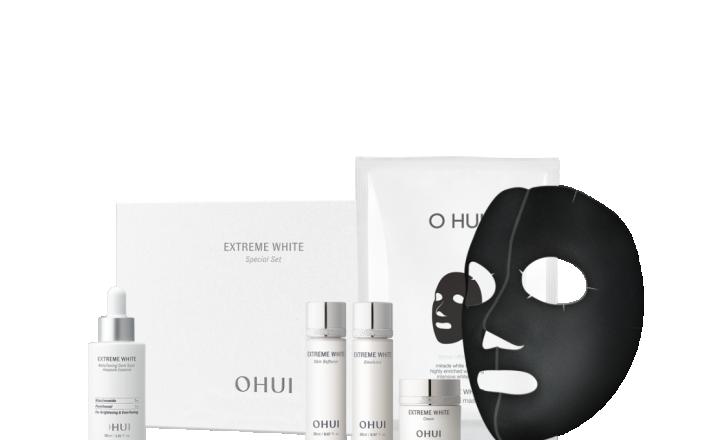 Bộ Tinh chất mờ nám trắng da OHUI Extreme White Ampouse special set