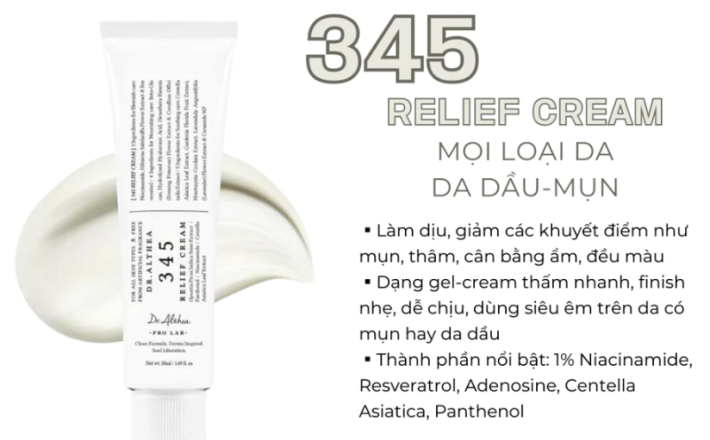 Kem dưỡng sáng và phục hồi da Dr.Althea 345 Relief Cream 50ml