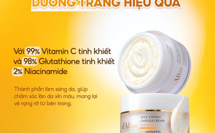 Kem Dưỡng d 'Alba Vita Capsule Cream dưỡng trắng 55g (Bản nâng cấp)