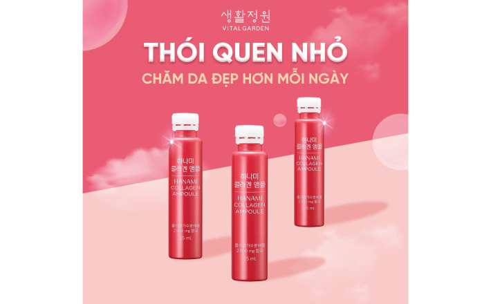 Thực phẩm bổ sung Vital Garden Hanami Collagen Ampoule (25ml x 28 ống (chai)/ hộp)