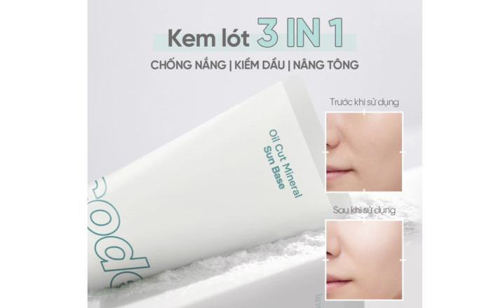 Kem lót kiềm dầu, nâng tông, chống nắng SPF 50+ PA+++ Code Glokolor Oil Cut Mineral Sun Base 35ml