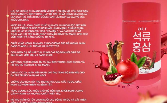 Nước hồng sâm lựu ( Pomergrante Reds Ginsneg 15ml x 30 gói)