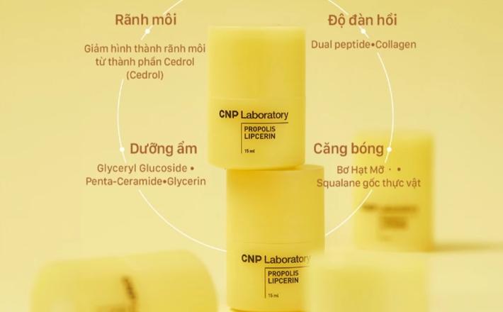 Son dưỡng môi keo ong đa năng (Lipcerin) phục hồi và giữ ẩm môi kéo dài đến 12 giờ CNP Laboratory Propolis Lipcerin 15ml