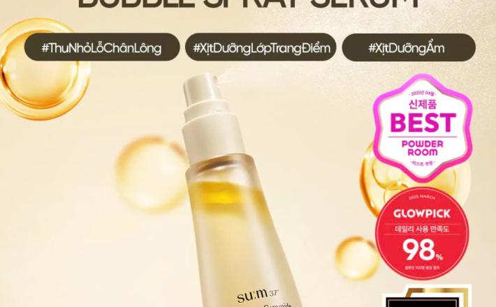 Tinh chất dạng xịt Su:m37 Secret Pore Ceramide Bubble Spray Serum 60ml