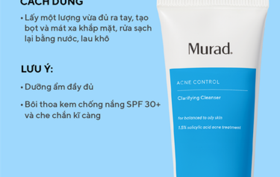 Sữa Rửa Mặt Làm Sạch Ngừa Mụn - Murad Clarifying Cleanser 148ml
