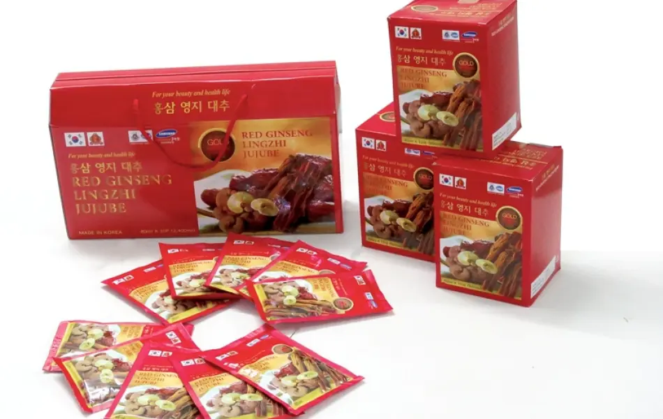 Túi Nước Hồng Sâm Linh Chi Táo Đỏ Koreainsam Red Ginseng Jujube (Hộp 10 Gói)