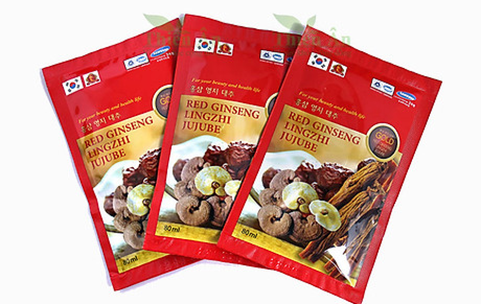 Túi Nước Hồng Sâm Linh Chi Táo Đỏ Koreainsam Red Ginseng Jujube (Hộp 10 Gói)