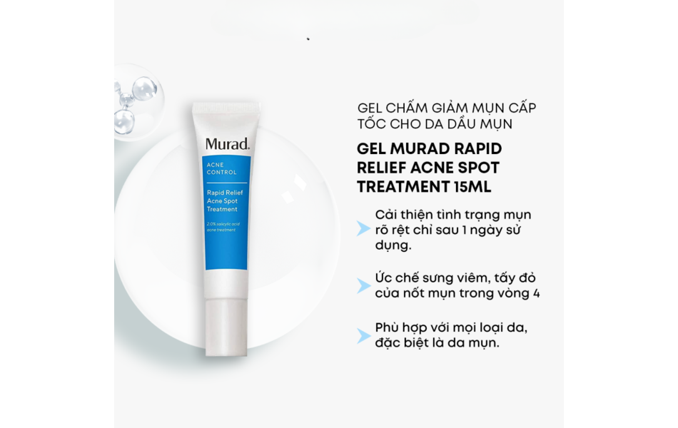 Gel Chấm Giảm Mụn Cấp Tốc - MURAD RAPID RELIEF ACNE SPOT TREATMENT 15ML