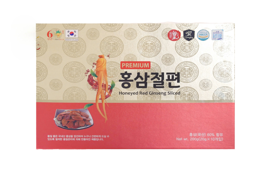 Hồng sâm thái lát tẩm mật ong Hàn Quốc Premium hộp 200g