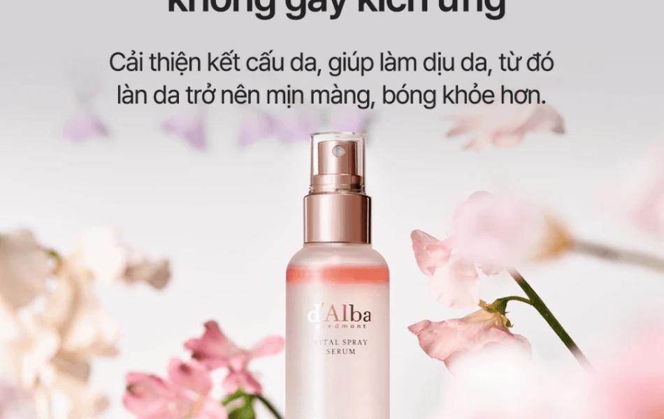 Serum dạng xịt thuần chay cấp ẩm và làm dịu da d'Alba Vital Spray Serum 100ml