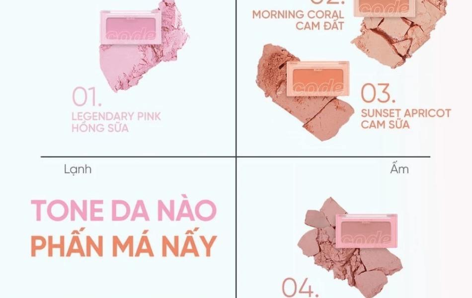 Phấn má hồng mịn lì Code Glokolor Touch Blushter 3.5g