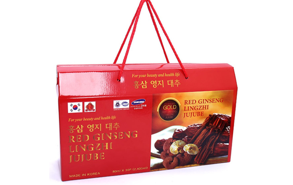 Túi Nước Hồng Sâm - Linh Chi -Táo Đỏ Red Ginseng Jujube - Koreainsam (Hộp 10 Gói x 3)