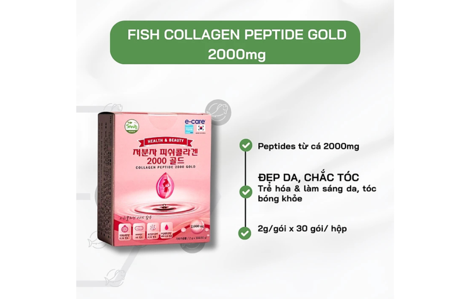 Thực Phẩm Bảo Vệ Sức Khỏe Sante365 Fish Collagen Peptipe Gold 2000mg 1 Hộp 30 Gói