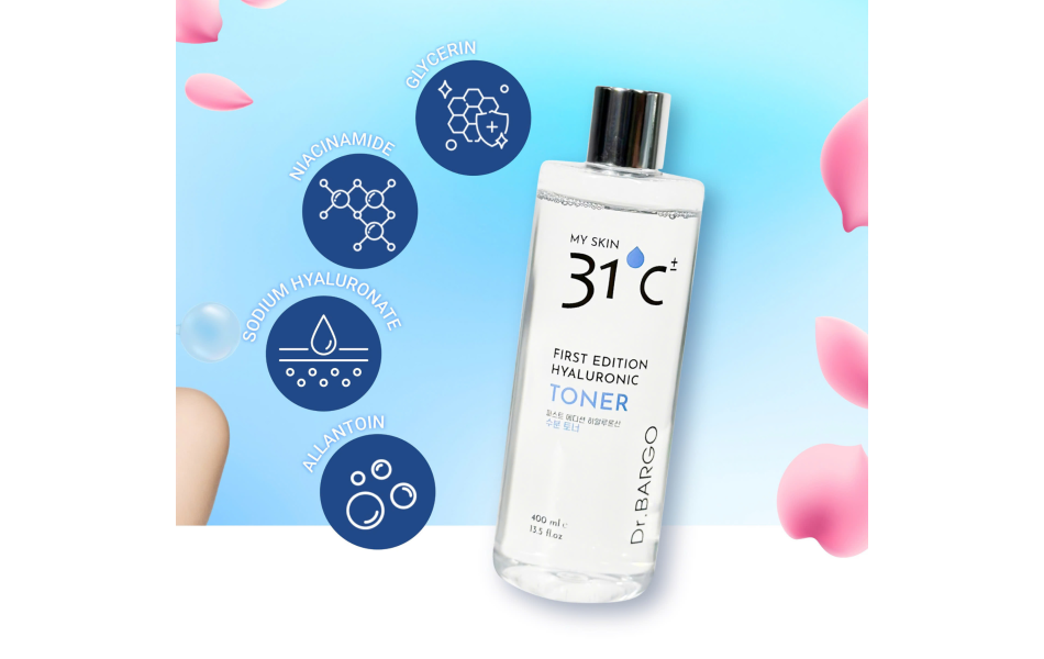 Nước hoa hồng Hyaluronic 31 độ C (400ml/ chai)