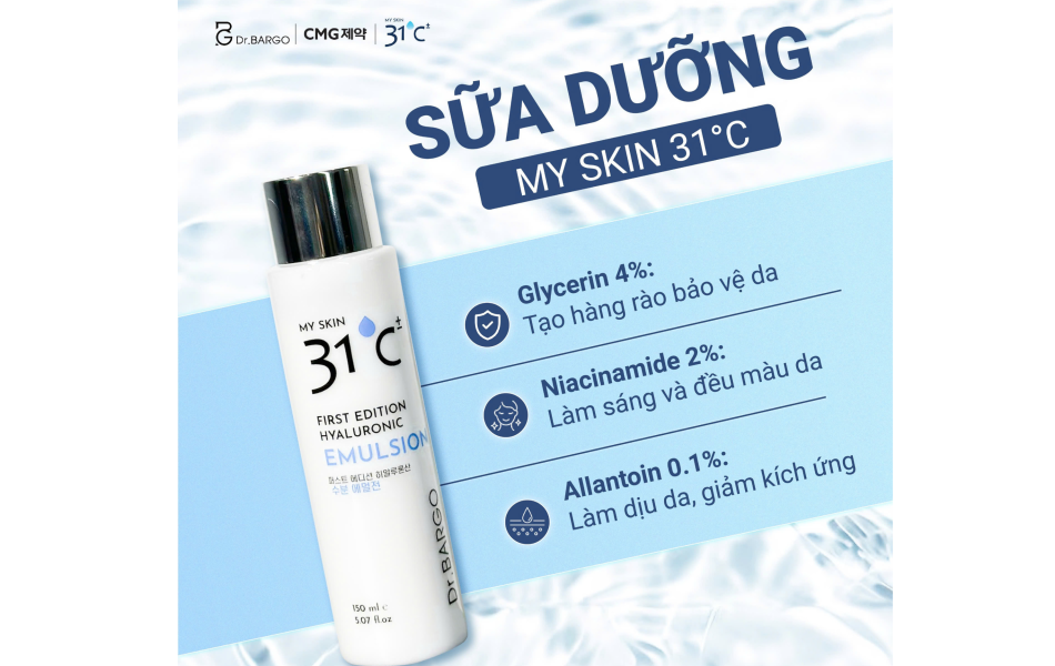 Sữa dưỡng Hyaluronic MY SKIN 31 độ C 150ml