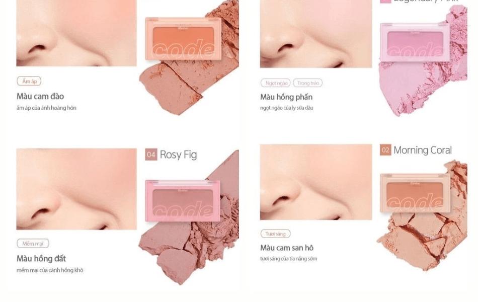  Phấn má hồng mịn lì Code Glokolor Touch Blushter 3.5g