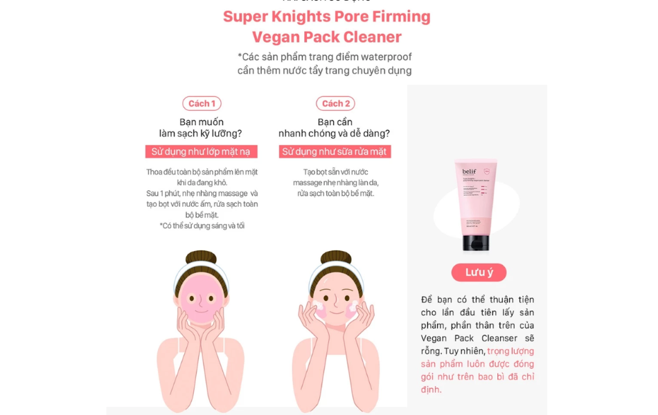 Sữa Rửa Mặt Belif Super Knights-Pore Firming Vegan Pack Cleanser 150ml
