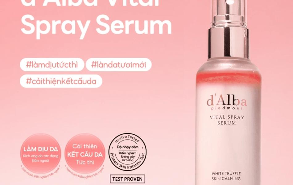Serum dạng xịt thuần chay cấp ẩm và làm dịu da d'Alba Vital Spray Serum 100ml
