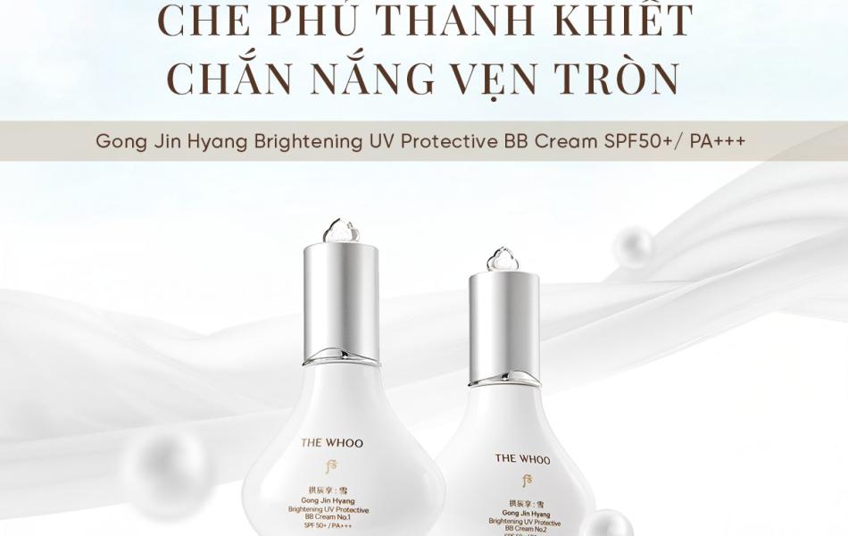 Kem nền trang điểm sáng da, chống nắng GongJinHyang Brightening UV Protective BB Cream No1 SPF 50++/PA+++