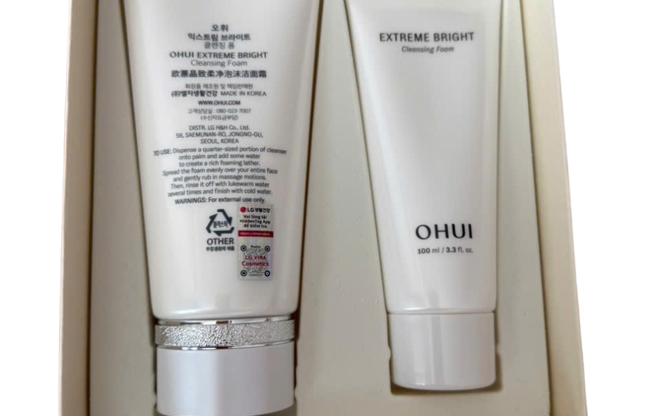Set Sữa Rửa Mặt Dưỡng Trắng Da Ohui Extreme Bright Cleansing Foam 160ml+100ml