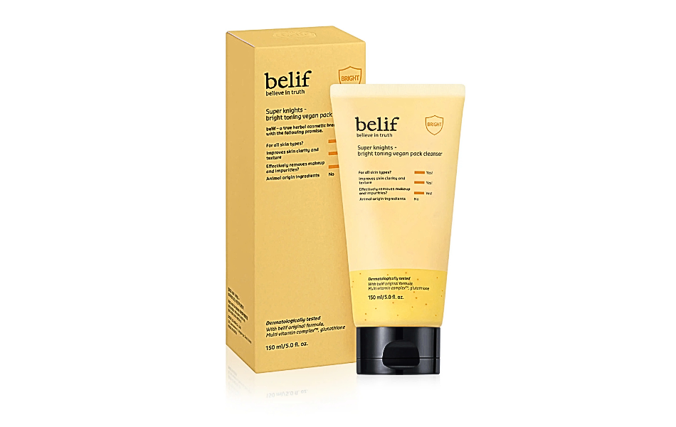 Sữa rửa mặt làm sáng da Belif Super Knights Bright Toning Vegan Pack Cleanser 150ml