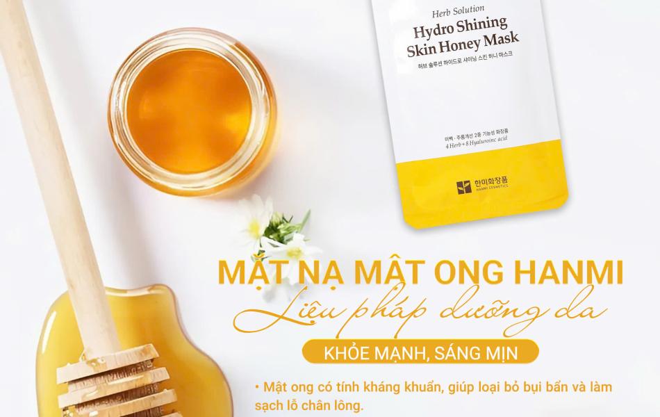 Mặt nạ mật ong Herb Solution Hydro Shining Skin Honey Mash (Hộp 10 miếng)