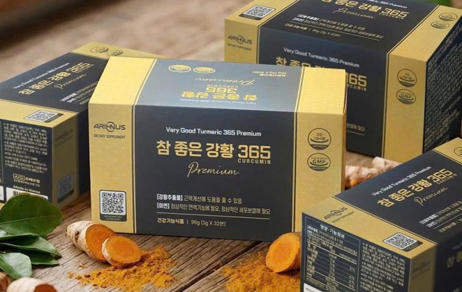 Tinh chất nghệ Nano Curcumin 365 Premium Hàn Quốc Mẫu Mới (Hộp 32 tép x 3g)
