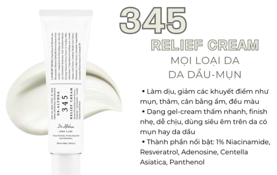 Kem dưỡng sáng và phục hồi da Dr.Althea 345 Relief Cream 50ml