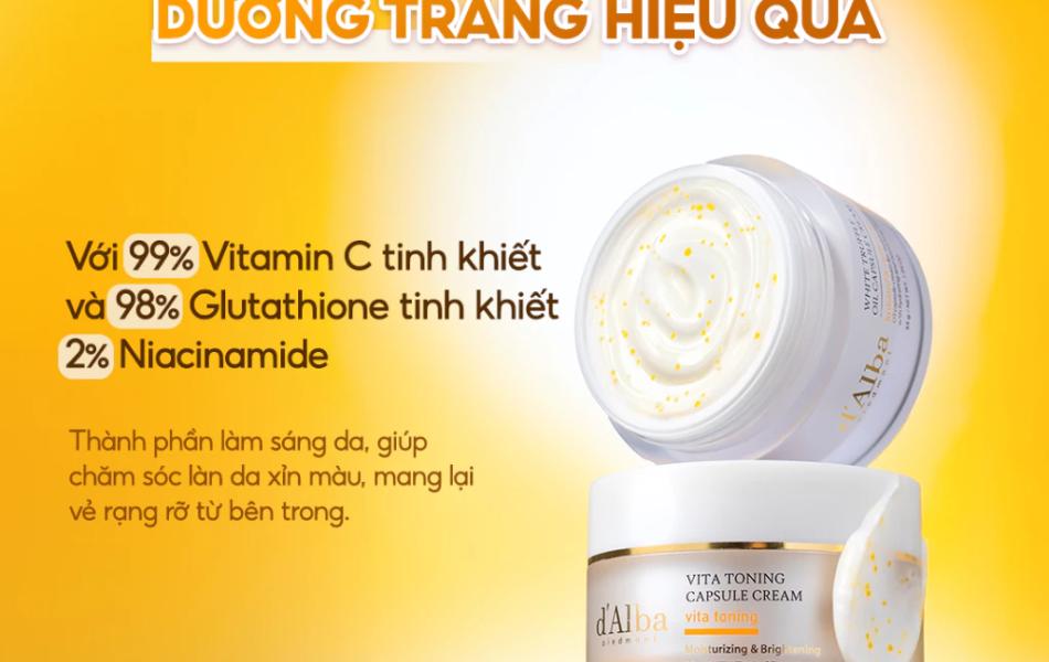 Kem Dưỡng d 'Alba Vita Capsule Cream dưỡng trắng 55g (Bản nâng cấp)