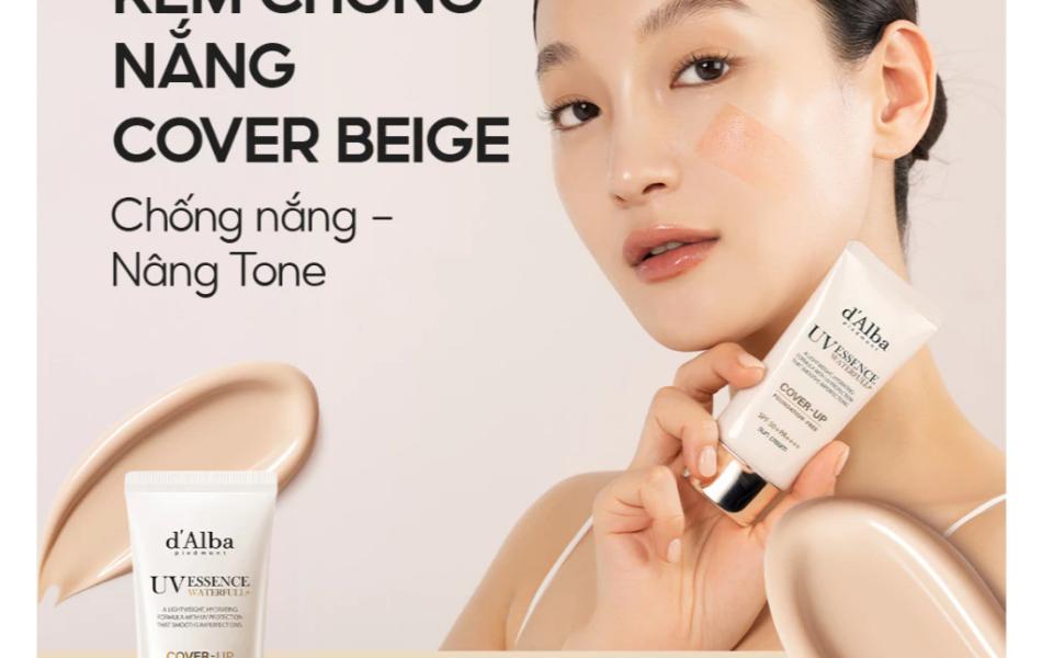 Kem chống nắng d'Alba Waterfull Tone Up SunCream nâng tone Cover Beige - 50ml (SPF50 + PA + + + +)