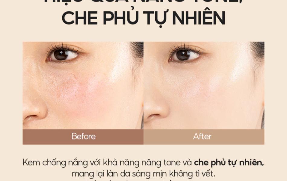 Kem chống nắng d'Alba Waterfull Tone Up SunCream nâng tone Cover Beige - 50ml (SPF50 + PA + + + +)