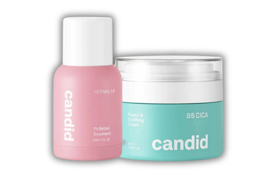 Bộ đôi hỗ trợ cải thiện và phục hồi làn da Candid Retinol 0.5% 30ml & Kem dưỡng B5 Cica 50ml