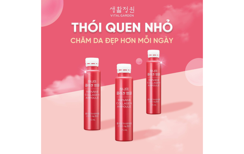 Thực phẩm bổ sung Vital Garden Hanami Collagen Ampoule (25ml x 28 ống (chai)/ hộp)